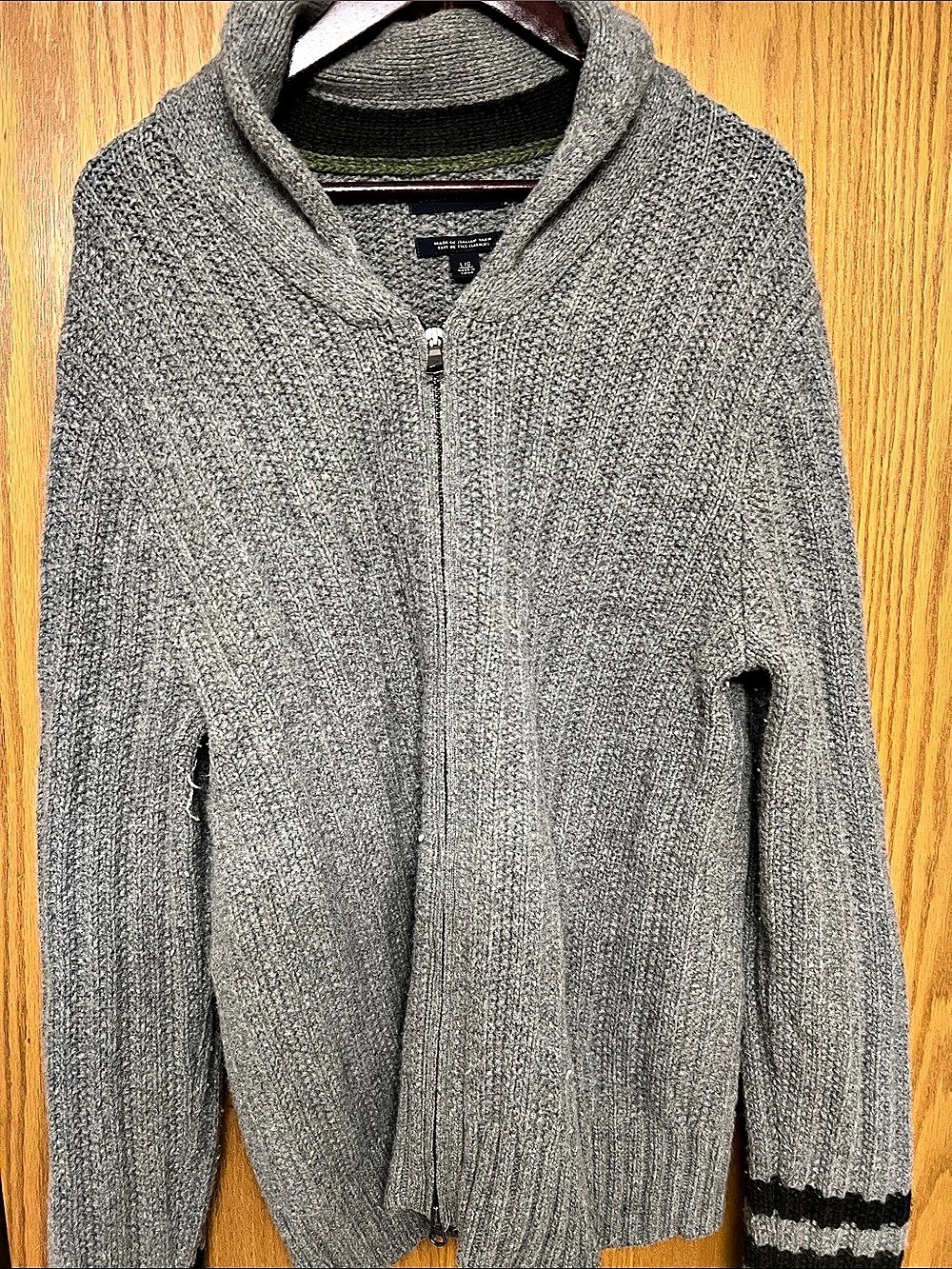 Banana Republic Gray Zip Front Cowl Neck Size Large